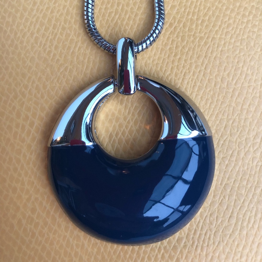 Talbots Navy enamel necklace